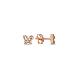 Heliophilia Silver Pendientes de Plata de Ley 925 con Oro Rosa y Circón